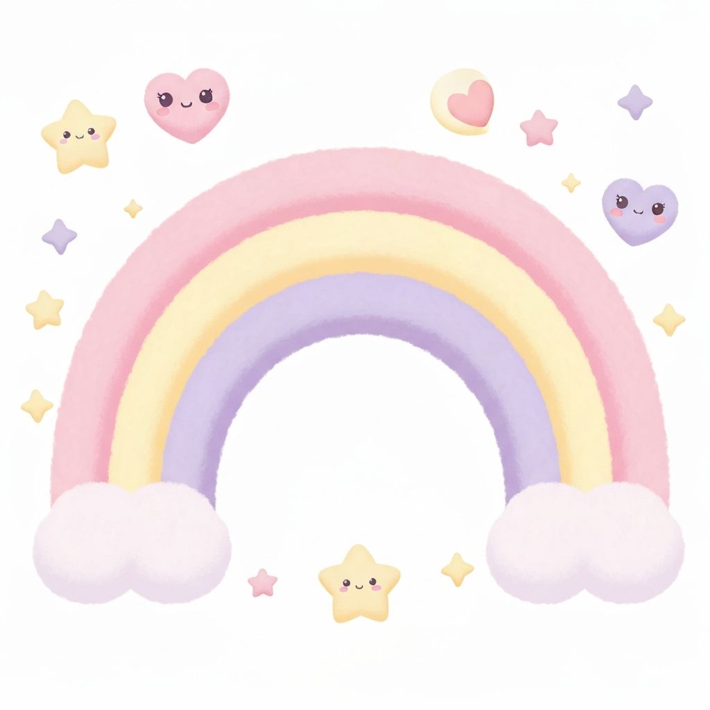 彩虹和爱心，象征着希望和快乐